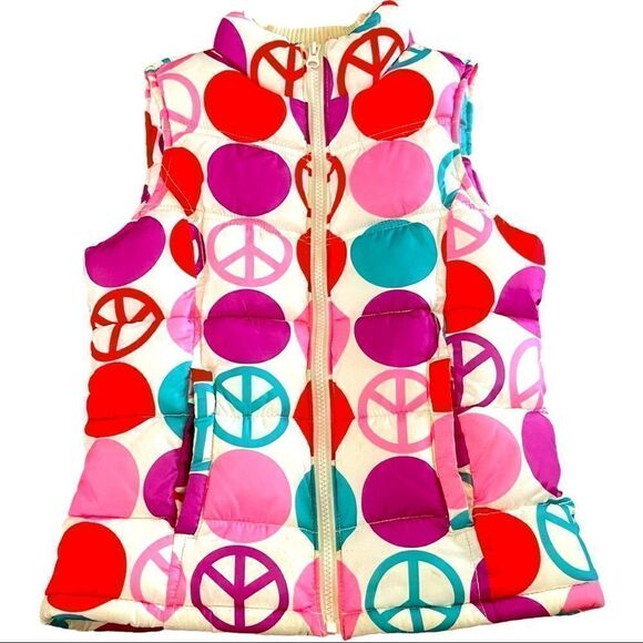 Old Navy Multicolored Puffer Zip Up Vest Sz Large - Picture 1 of 12